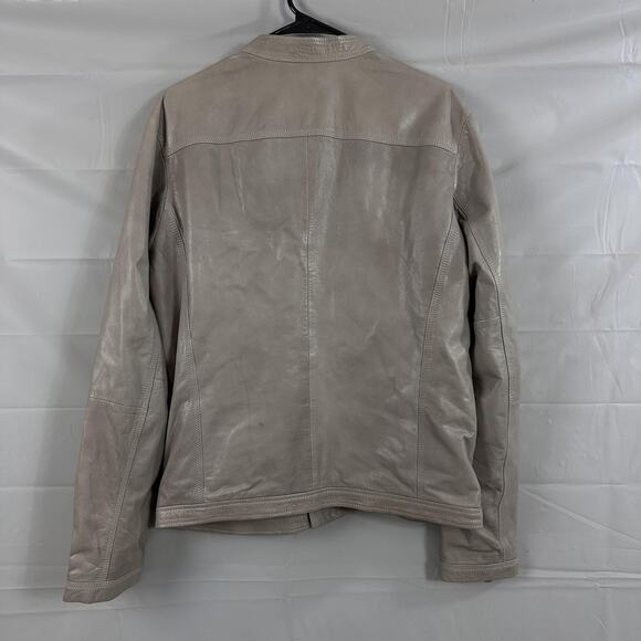 Vintage Y2k Diesel Co Leather Jacket Men Large Goat Moto Racer Biker Gray Zip - Picture 7 of 16
